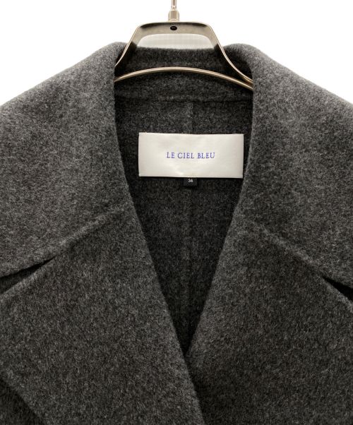 LE CIEL BLEU（ルシェルブルー）LE CIEL BLEU (ルシェルブルー) Double Faced Short Coat（ダブルフェイスビッグポケットコート） グレー サイズ:36の古着・服飾アイテム