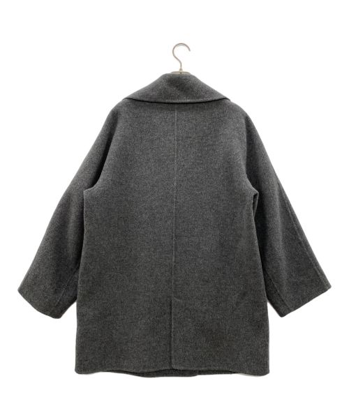 LE CIEL BLEU（ルシェルブルー）LE CIEL BLEU (ルシェルブルー) Double Faced Short Coat（ダブルフェイスビッグポケットコート） グレー サイズ:36の古着・服飾アイテム