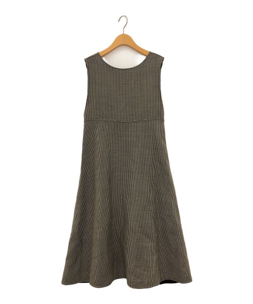 TOMORROW LAND（トゥモローランド）TOMORROW LAND (トゥモローランド) ウールシルクガンクラブチェック ジャンパースカート ブラウン サイズ:36の古着・服飾アイテム