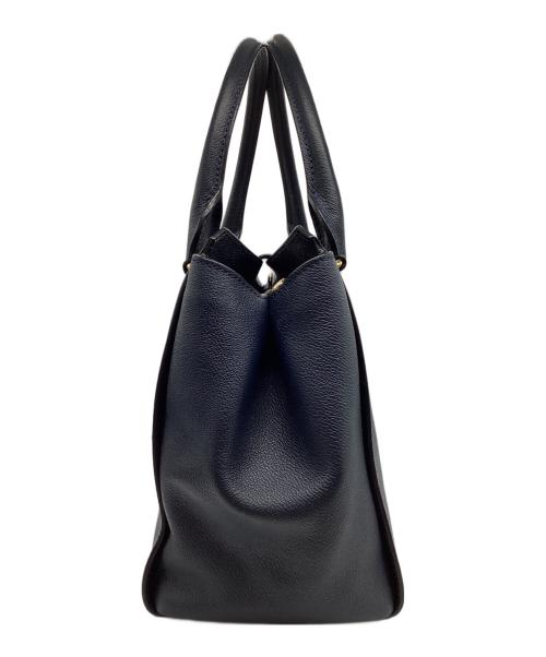 BURBERRY（バーバリー）BURBERRY (バーバリー) ハウスチェックバックル2WAYレザーハンドバッグ ネイビーの古着・服飾アイテム