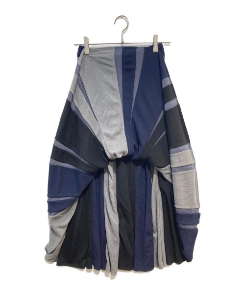 ZUCCA（ズッカ）ZUCCA (ズッカ) プリーツ ニットスカート ネイビー サイズ:Mの古着・服飾アイテム