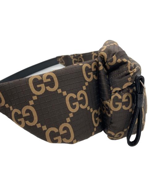 GUCCI（グッチ）GUCCI (グッチ) GGリサイクルポリエステル ラージ ベルトバッグ ブラウンの古着・服飾アイテム