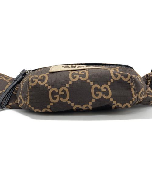 GUCCI（グッチ）GUCCI (グッチ) GGリサイクルポリエステル ラージ ベルトバッグ ブラウンの古着・服飾アイテム