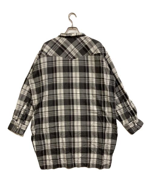 Americana（アメリカーナ）Americana (アメリカーナ) オーバーサイズチェックウエスタンシャツ グレー サイズ:FREEの古着・服飾アイテム