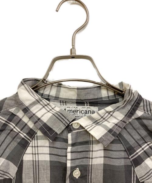 Americana（アメリカーナ）Americana (アメリカーナ) オーバーサイズチェックウエスタンシャツ グレー サイズ:FREEの古着・服飾アイテム