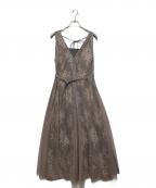 FRAY IDフレイ アイディー）の古着「メッシュレースレイヤードドレス」｜ブラウン