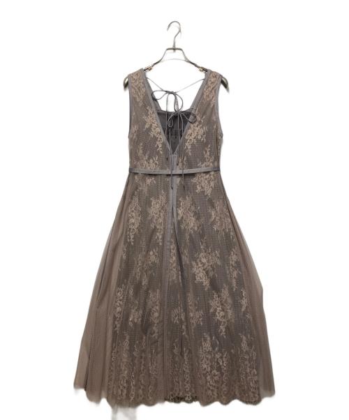 FRAY ID（フレイ アイディー）FRAY ID (フレイ アイディー) メッシュレースレイヤードドレス ブラウンの古着・服飾アイテム