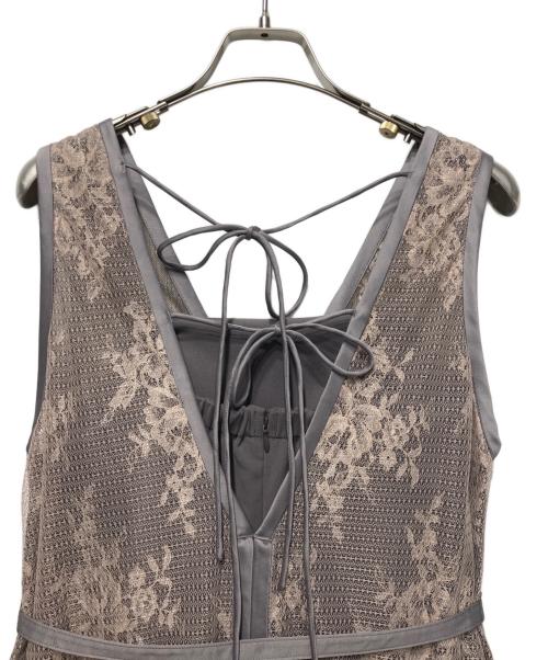 FRAY ID（フレイ アイディー）FRAY ID (フレイ アイディー) メッシュレースレイヤードドレス ブラウンの古着・服飾アイテム