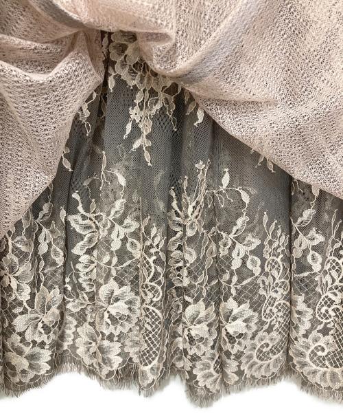 FRAY ID（フレイ アイディー）FRAY ID (フレイ アイディー) メッシュレースレイヤードドレス ブラウンの古着・服飾アイテム