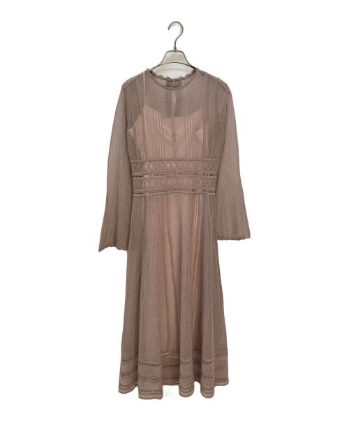 Snidel（スナイデル）Snidel (スナイデル) レースJQニットワンピース ピンク サイズ:FREE 未使用品の古着・服飾アイテム