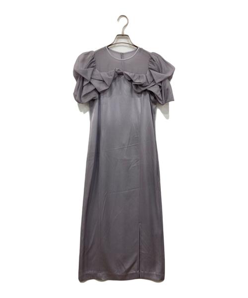 FRAY ID（フレイ アイディー）FRAY ID (フレイ アイディー) ラッフルデザインシアーコンビスリム パープルの古着・服飾アイテム