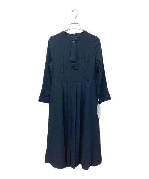 CELFORD（セルフォード）CELFORD (セルフォード) ボウタイプリーツワンピース ネイビー サイズ:36の古着・服飾アイテム