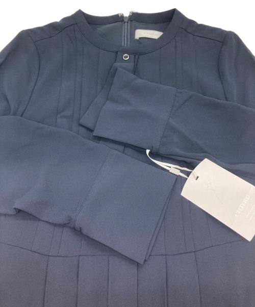 CELFORD（セルフォード）CELFORD (セルフォード) ボウタイプリーツワンピース ネイビー サイズ:36の古着・服飾アイテム