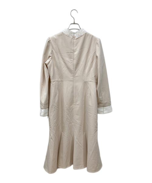 CELFORD（セルフォード）CELFORD (セルフォード) エンブロイダリーカラータイトワンピ ベージュ サイズ:38の古着・服飾アイテム