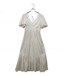 FRAY ID（フレイ アイディー）の古着「カットワークレースフレアスリーブワンピ」｜ホワイト