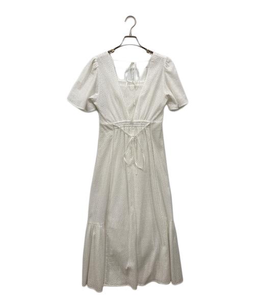 FRAY ID（フレイ アイディー）FRAY ID (フレイ アイディー) カットワークレースフレアスリーブワンピ ホワイトの古着・服飾アイテム