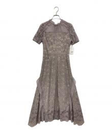 Snidel（スナイデル）の古着「シフォン フリル レース ドレス」｜グレー