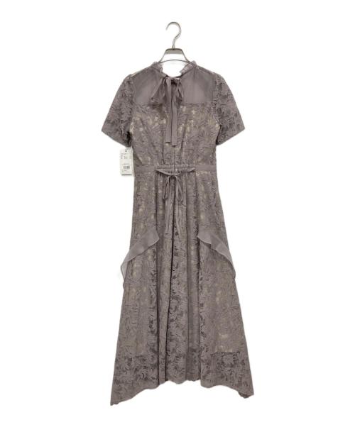 Snidel（スナイデル）Snidel (スナイデル) シフォン フリル レース ドレス グレーの古着・服飾アイテム