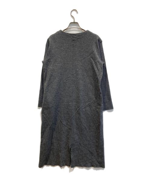 自由区（ジユウク）自由区 (ジユウク) ウールニットコンビジャージーVネック ワンピース グレー サイズ:40の古着・服飾アイテム