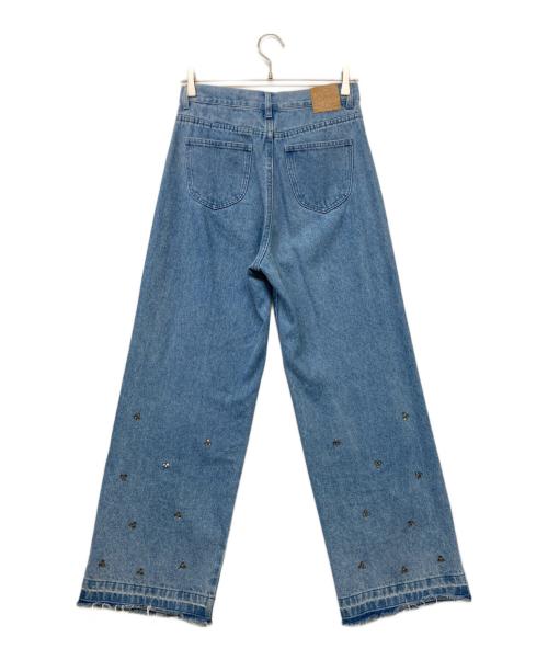 M TO R（ムウトアール）M TO R (ムウトアール) BIJOU STRAIGHT DENIM ブルー サイズ:38の古着・服飾アイテム