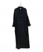 MR MOODミスタームード）の古着「サイド刺繍シャツ」｜ブラック