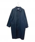 Aquascutumアクアスキュータム）の古着「コットンポリツイルステンカラーコート」｜ネイビー