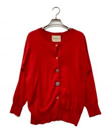 ERIKA CAVALLINI semi-couture（エリカ カヴァリーニ セミクチュール）の古着「ニットカーディガン」｜レッド