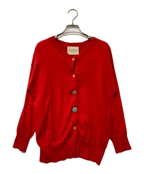 ERIKA CAVALLINI semi-couture（エリカ カヴァリーニ セミクチュール）ERIKA CAVALLINI semi-couture (エリカ カヴァリーニ セミクチュール) ニットカーディガン レッド サイズ:Lの古着・服飾アイテム