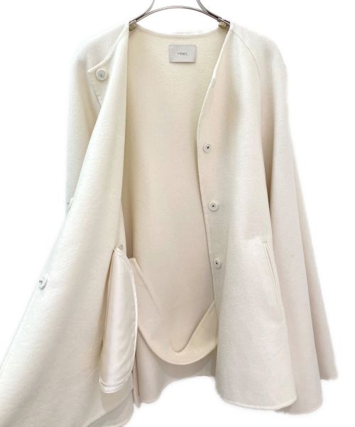 LE PHIL（ル フィル）LE PHIL (ル フィル) ピュアカシミヤケープ ホワイト サイズ:FREEの古着・服飾アイテム