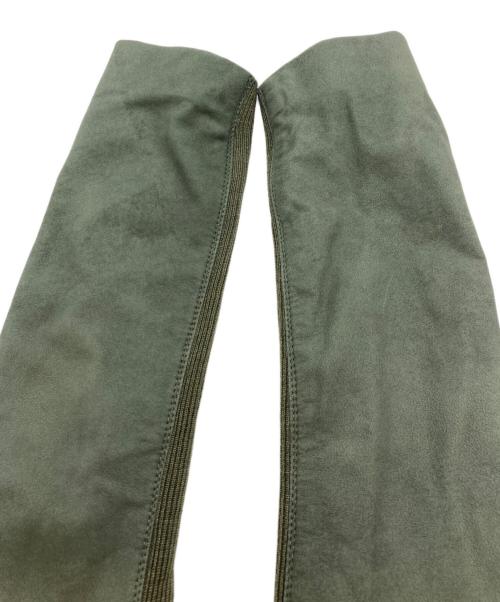 RICK OWENS（リックオウエンス）RICK OWENS (リックオウエンス) ラムレザー ローネックバイカージャケット グリーン サイズ:40の古着・服飾アイテム