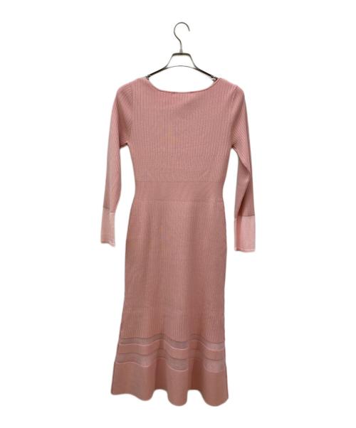 Pinky & Dianne（ピンキーアンドダイアン）Pinky & Dianne (ピンキーアンドダイアン) シアーコンビニットワンピース ピンク サイズ:SIZE 38の古着・服飾アイテム