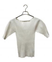 FRAY ID（フレイ アイディー）の古着「24SS パフスリーブオフショルリブニット」｜ホワイト