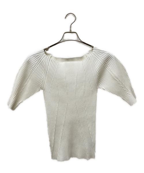 FRAY ID（フレイ アイディー）FRAY ID (フレイ アイディー) 24SS パフスリーブオフショルリブニット ホワイト サイズ:FREEの古着・服飾アイテム