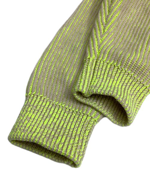 FUMITO GANRYU（フミトガンリュウ）FUMITO GANRYU (フミトガンリュウ) Ambient ribbed knit イエロー×ベージュ サイズ:2の古着・服飾アイテム