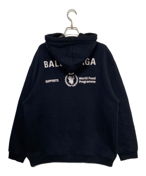 BALENCIAGA（バレンシアガ）BALENCIAGA (バレンシアガ) WFPロゴプリントプルオーバーパーカー ブラック サイズ:Mの古着・服飾アイテム