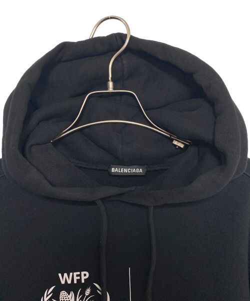 BALENCIAGA（バレンシアガ）BALENCIAGA (バレンシアガ) WFPロゴプリントプルオーバーパーカー ブラック サイズ:Mの古着・服飾アイテム