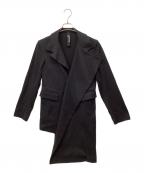 GROUND Yグラウンドワイ）の古着「アシンメトリー天竺テーラードジャケット」｜ブラック