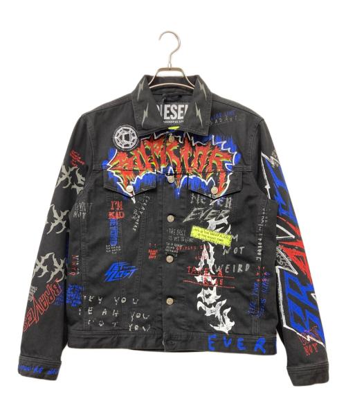 DIESEL（ディーゼル）DIESEL (ディーゼル) FEDEZ ペイントジャケット ブラック サイズ:S 未使用品の古着・服飾アイテム