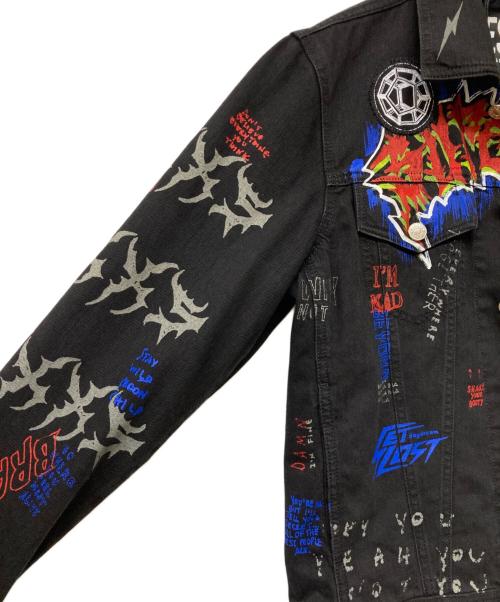 DIESEL（ディーゼル）DIESEL (ディーゼル) FEDEZ ペイントジャケット ブラック サイズ:S 未使用品の古着・服飾アイテム
