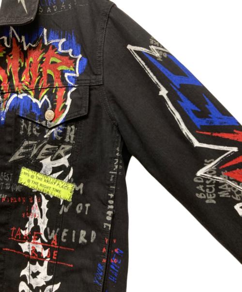 DIESEL（ディーゼル）DIESEL (ディーゼル) FEDEZ ペイントジャケット ブラック サイズ:S 未使用品の古着・服飾アイテム