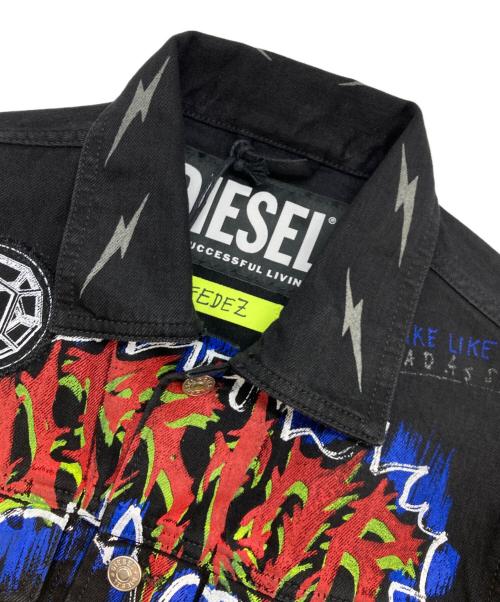 DIESEL（ディーゼル）DIESEL (ディーゼル) FEDEZ ペイントジャケット ブラック サイズ:S 未使用品の古着・服飾アイテム
