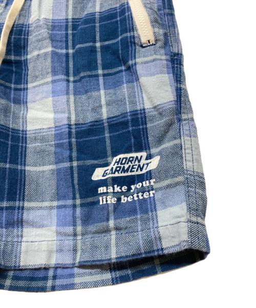 HORN GARMENT（ホーンガーメント）HORN GARMENT (ホーンガーメント) Never Flanel Shorts ブルー サイズ:46の古着・服飾アイテム