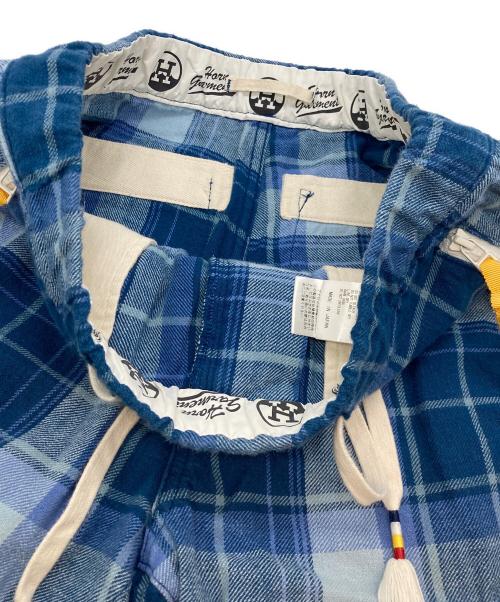 HORN GARMENT（ホーンガーメント）HORN GARMENT (ホーンガーメント) Never Flanel Shorts ブルー サイズ:46の古着・服飾アイテム