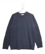 circlelaboサークルラボ）の古着「ピュアカシミヤ ホールガーメント ラグラン 畦編みクルーネックセーター」｜ネイビー