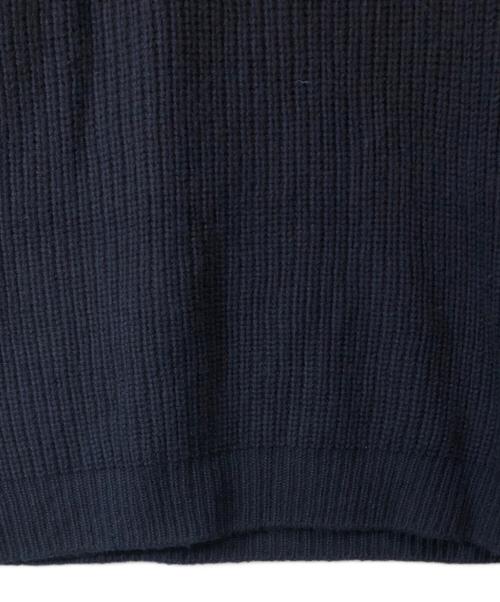 circlelabo（サークルラボ）circlelabo (サークルラボ) ピュアカシミヤ ホールガーメント ラグラン 畦編みクルーネックセーター ネイビー サイズ:ＳＩＺＥ　Ｌの古着・服飾アイテム