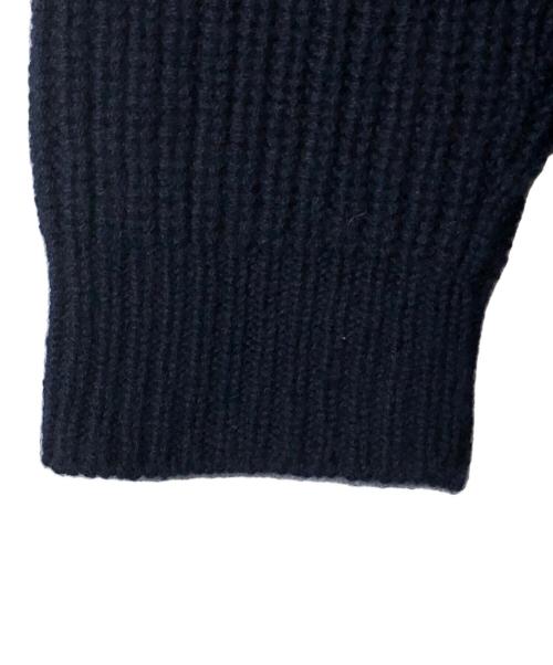 circlelabo（サークルラボ）circlelabo (サークルラボ) ピュアカシミヤ ホールガーメント ラグラン 畦編みクルーネックセーター ネイビー サイズ:ＳＩＺＥ　Ｌの古着・服飾アイテム