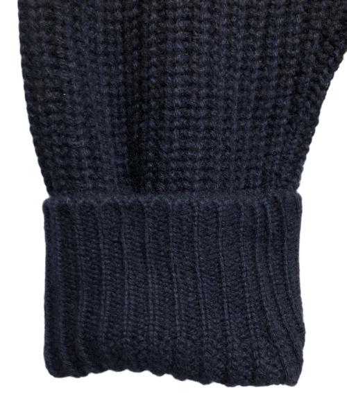 circlelabo（サークルラボ）circlelabo (サークルラボ) ピュアカシミヤ ホールガーメント ラグラン 畦編みクルーネックセーター ネイビー サイズ:ＳＩＺＥ　Ｌの古着・服飾アイテム