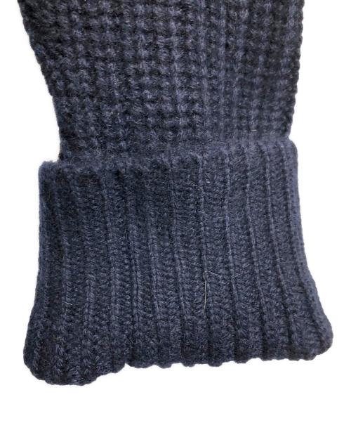 circlelabo（サークルラボ）circlelabo (サークルラボ) ピュアカシミヤ ホールガーメント ラグラン 畦編みクルーネックセーター ネイビー サイズ:ＳＩＺＥ　Ｌの古着・服飾アイテム