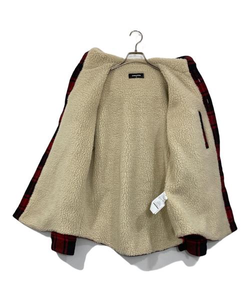 DSQUARED2（ディースクエアード）DSQUARED2 (ディースクエアード) 裏ボアチェック柄ジャケット レッド×ブラック サイズ:Ⅿの古着・服飾アイテム