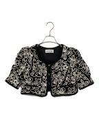 Lily Brownリリーブラウン）の古着「バテンクロシェブレードトリムジャケット」｜ブラック